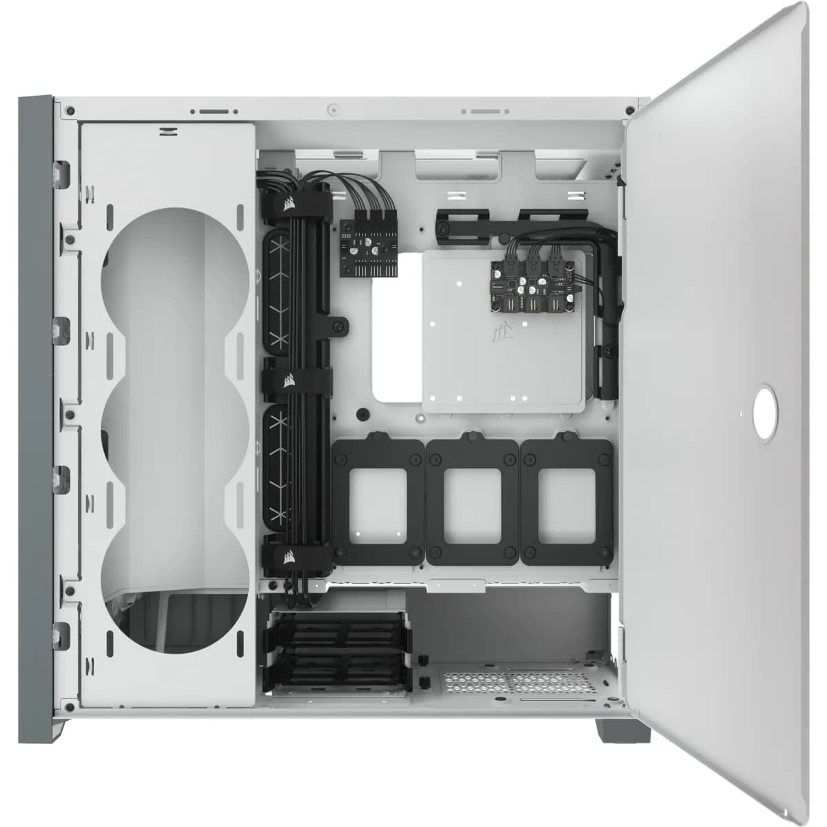 CARCASA CORSAIR Middle Tower,ATX, "iCUE 5000X RGB", fara sursa,sticla securizata,fan x 3, USB 3.0x2, USB 3.1 gen 2 Type-Cx1, Jack 3.5 mmx1, mesh, fan ctr, alb, "CC-9011213-WW" — miniatură