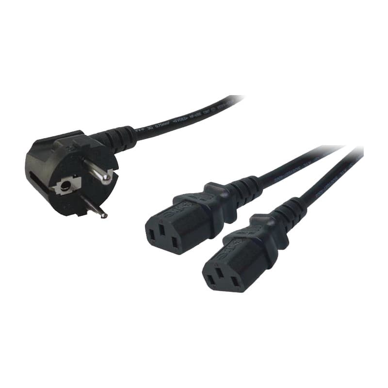 CABLU alimentare LOGILINK 1.7m, intrare Schuko, iesire 2 x C13, 10A, testat VDE, black, "CP101"