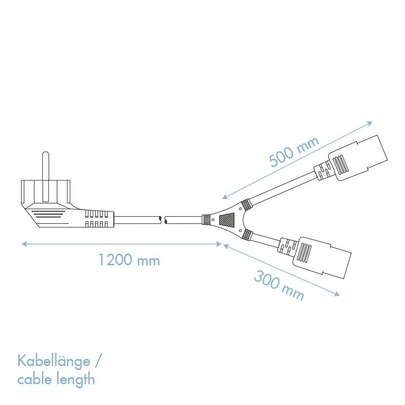 CABLU alimentare LOGILINK 1.7m, intrare Schuko, iesire 2 x C13, 10A, testat VDE, black, "CP101" — miniatură