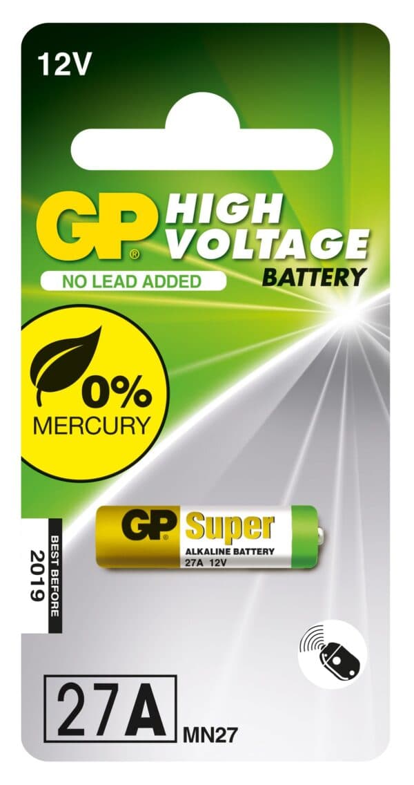 Baterie GP Batteries, Super Alcalina (27A) 12V alcalina, blister 1 buc. "GP27AF-2C1" "GPPBA27AF000" - 29820