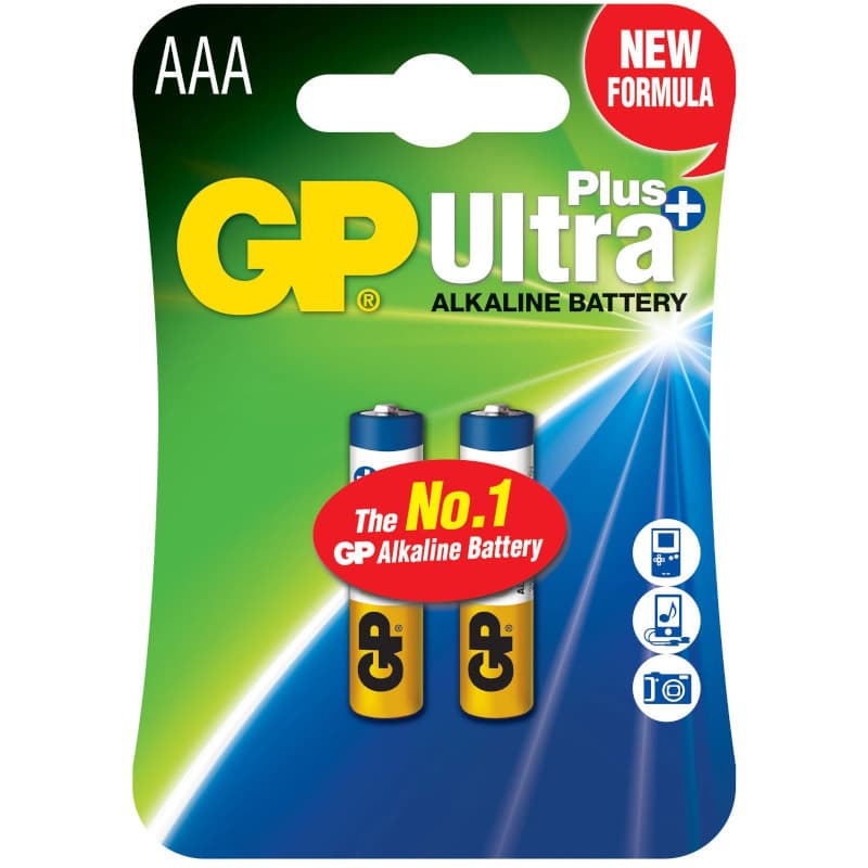Baterie GP Batteries, Ultra+ Alcalina AAA (LR03) 1.5V alcalina, blister 2 buc. "GP24AUP-2UE2" "GPPCA24UP027"