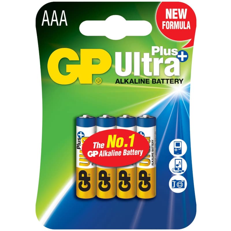 Baterie GP Batteries, Ultra+ Alcalina AAA (LR03) 1.5V alcalina, blister 4 buc. "GP24AUP-2UE4" "GPPCA24UP028"