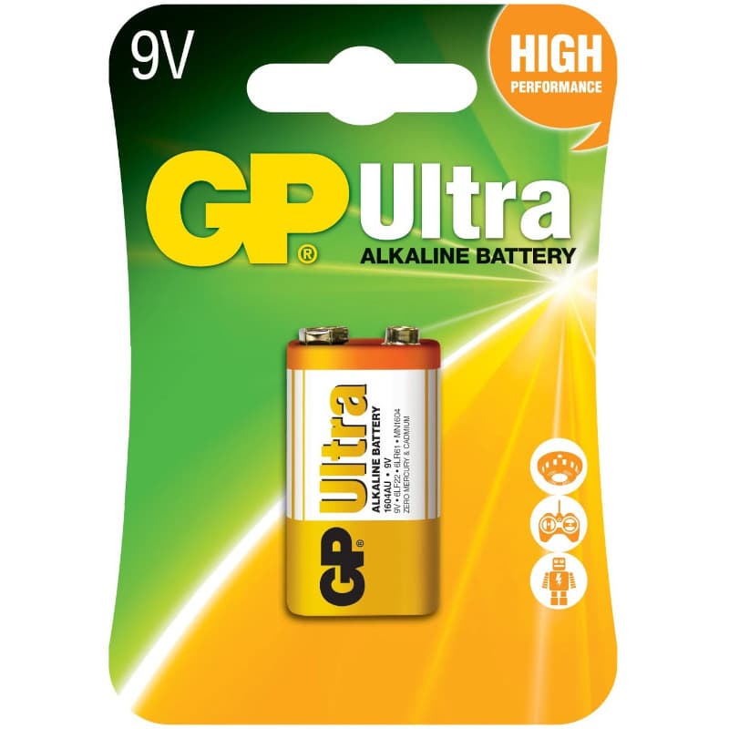 Baterie GP Batteries, Ultra Alcalina (6LF22) 9V alcalina, blister 1 buc. "GP1604AU-5UE1" "GPPVA9VAU010"