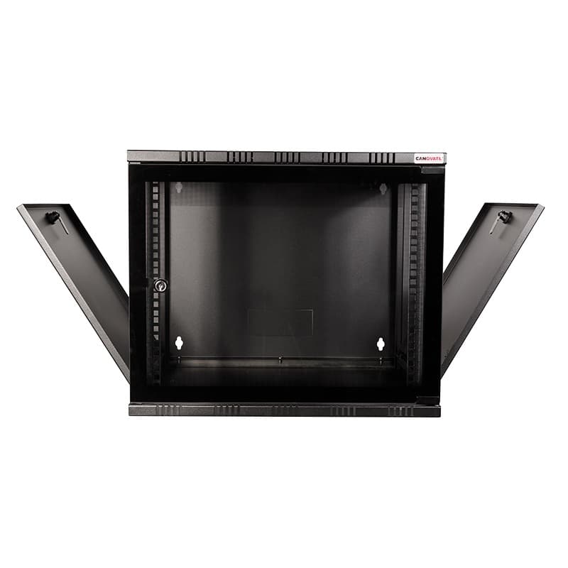 CABINET 19" LOGILINK 9U 540x400mm, fixare pe perete, Flatpack (dezasamblat), Black, usa sticla cu blocare, otel 1.5mm, sarcina maxima 50Kg, "W09A40B" — miniatură