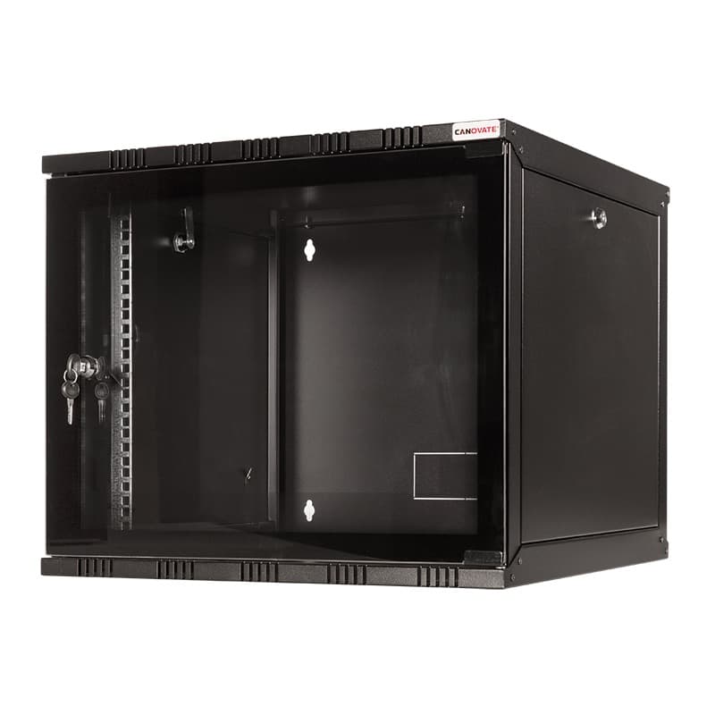 CABINET 19" LOGILINK 9U 540x550mm, fixare pe perete, Flatpack (dezasamblat), usa sticla cu blocare, otel 1.5mm, sarcina maxima 50Kg, "W09A54B" — miniatură
