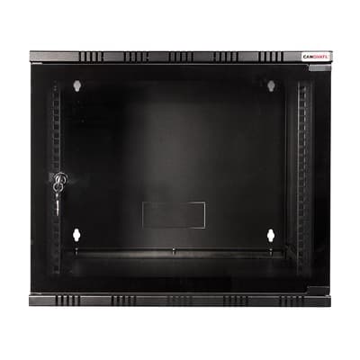 CABINET 19" LOGILINK 12U 540x550mm, fixare pe perete, Flatpack (dezasamblat), Black, usa sticla cu blocare, otel 1.5mm, sarcina maxima 50Kg, "W12A54B" — miniatură