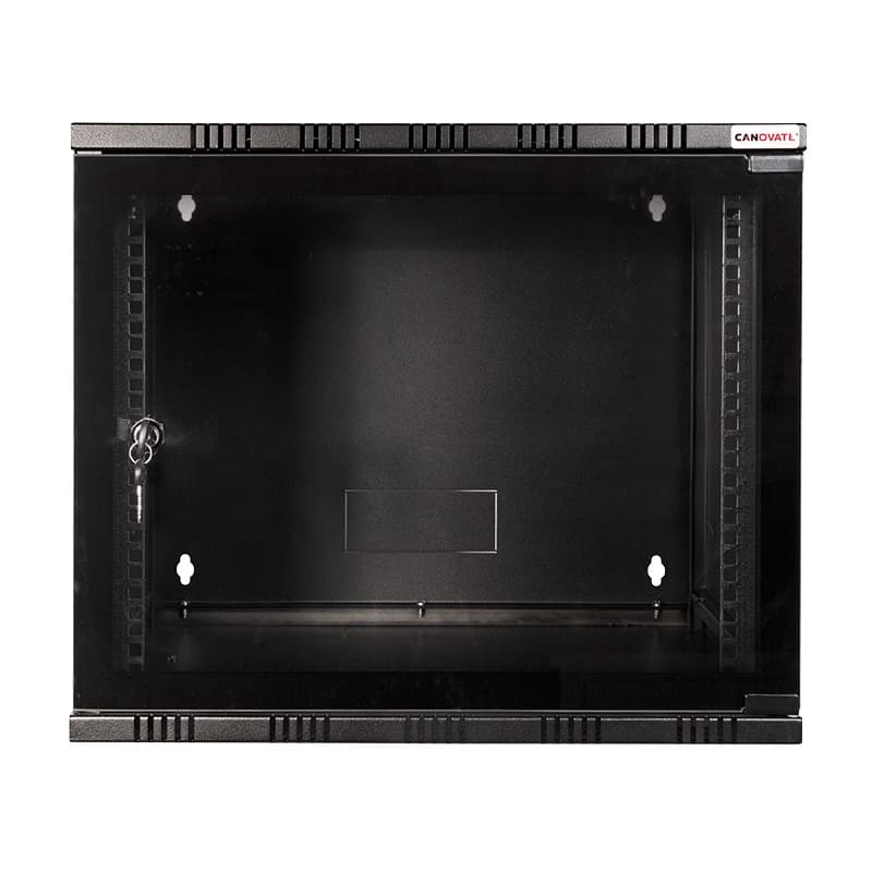 CABINET 19" LOGILINK 15U 540x400mm, fixare pe perete, Flatpack (dezasamblat), Black, usa sticla cu blocare, otel 1.5mm, sarcina maxima 50Kg, "W15A40B" — miniatură
