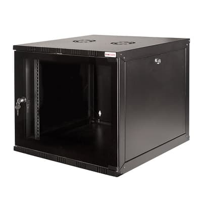 CABINET 19" LOGILINK 15U 540x550mm, fixare pe perete, Flatpack (dezasamblat), Black, usa sticla cu blocare, otel 1.5mm, sarcina maxima 50Kg, "W15A54B"