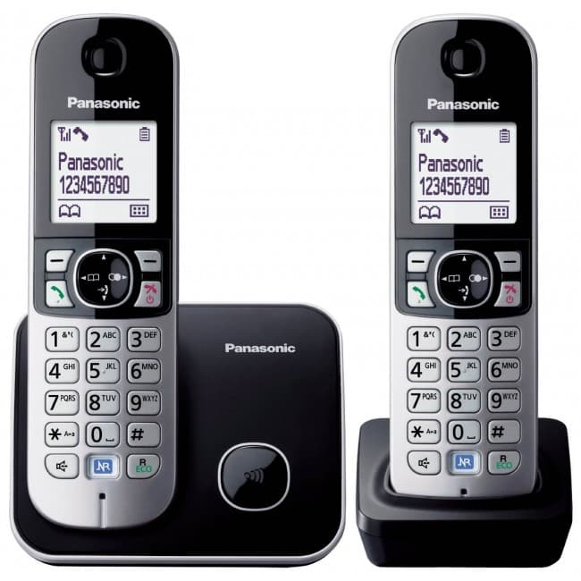 Telefon DECT twin, negru, KX-TG6812FXB, Panasonic, "KX-TG6812FXB"