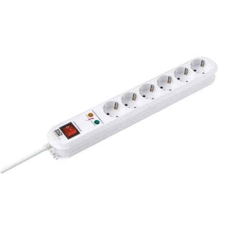PRELUNGITOR Bachmann, Schuko x 6, conectare prin Schuko (T), cablu 1.5 m, fara protectie, alb, "381.250KR"