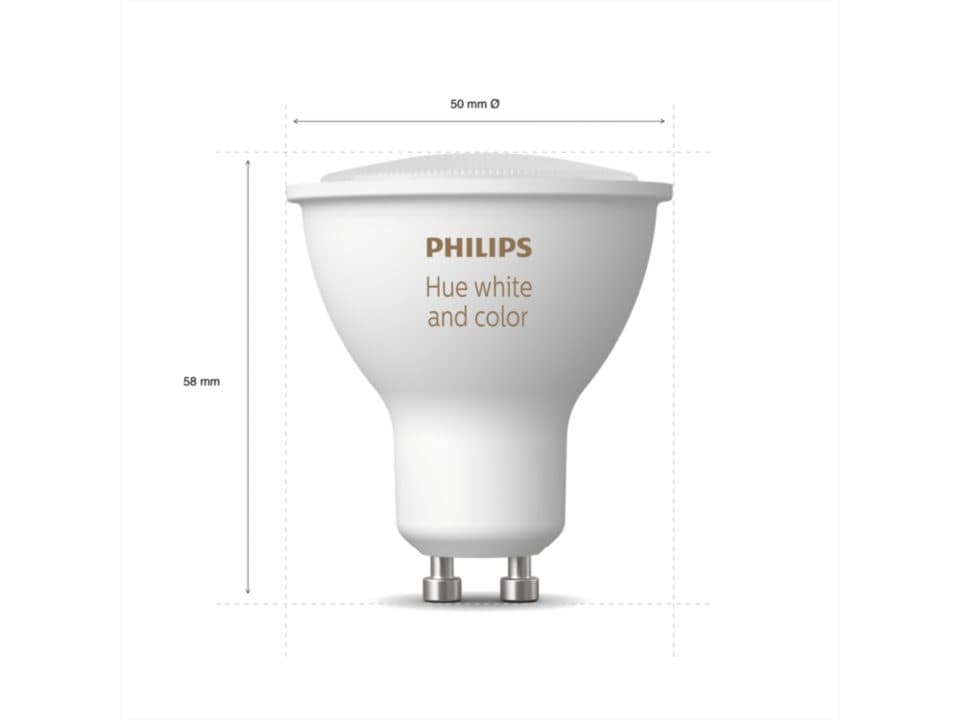 SET 2 SPOTURI incastrate smart LED Philips, soclu GU10, putere 5.7W, forma spot, lumina multicolora, alimentare 220 - 240 V, "000008718699629250" — miniatură