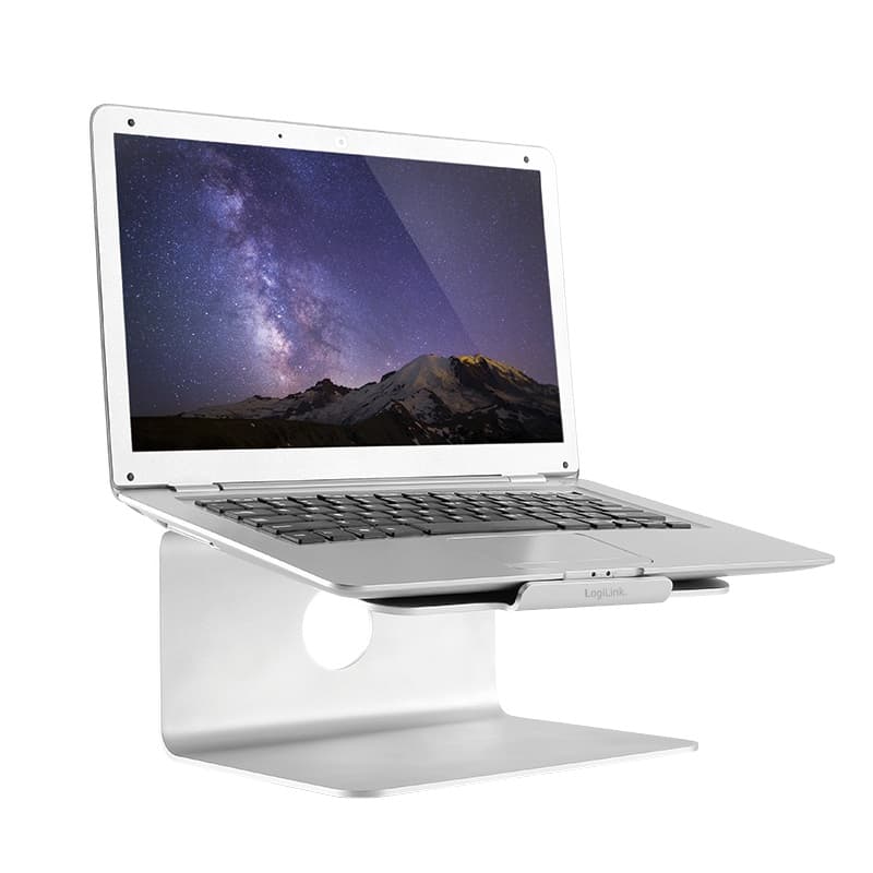 SUPORT de birou LOGILINK pt. notebook, rotatie 360gradei, design ventilat, suporta dimensiuni 11-17"l, aluminiu, gri, "AA0104" — miniatură