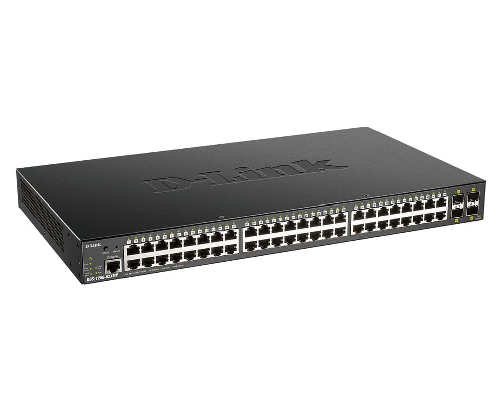 SWITCH. PoE D-Link, port Gigabit x 48, SFP SFP+ x 4, managed, carcasa metalica, "DGS-1250-52XMP" — miniatură