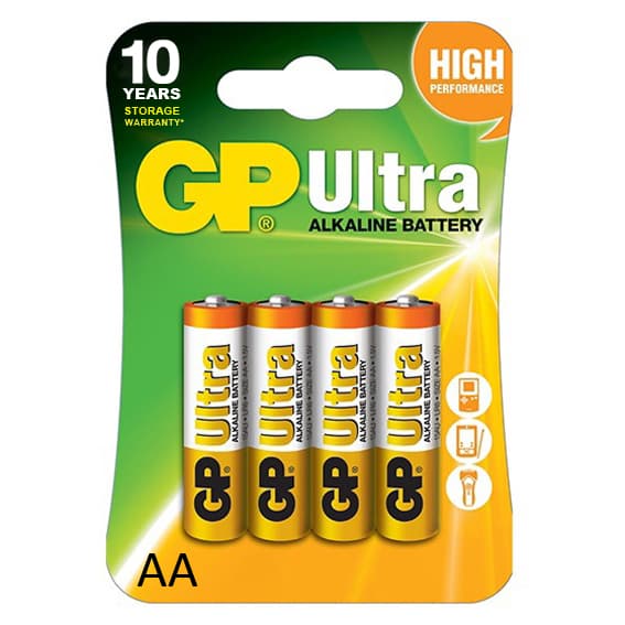 Baterie GP Batteries, Ultra Alcalina AA (LR6) 1.5V alcalina, blister 4 buc. "GP15AU-2UE4" "GPPCA15AU017"