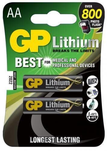 Baterie GP Batteries, Lithium AA (LR6) 1.5V lithium, blister 2 buc. "GP15LF-2UE2" "GPPCL15LF003"