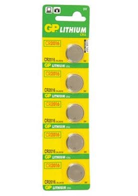 Baterie GP Batteries, butoni (CR2016) 3V lithium, blister 5 buc. "GPCR2016-2CPU5" "GPPBL2016143"