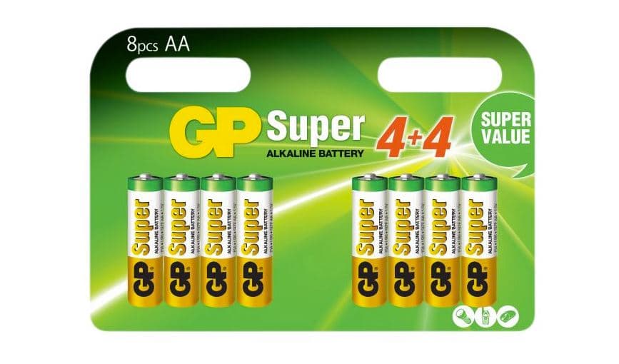 Baterie GP Batteries, Super Alcalina AA (LR6) 1.5V alcalina, blister 8 buc. "GP15A4/4-2PL8" "GPPCA15AS087"
