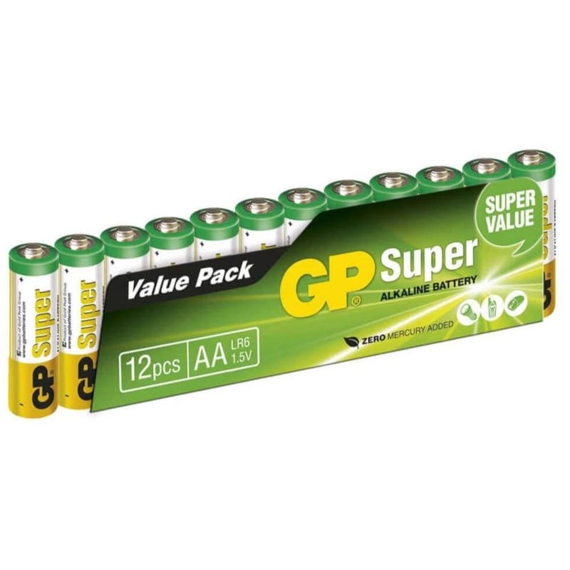 Baterie GP Batteries, Super Alcalina AA (LR6) 1.5V alcalina, shrink 12 buc. "GP15A-2VES12" "GPPCA15AS121" - 18350