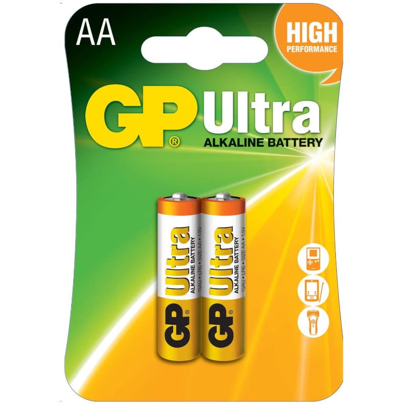 Baterie GP Batteries, Ultra Alcalina AA (LR6) 1.5V alcalina, blister 2 buc. "GP15AU-2UE2" "GPPCA15AU016"