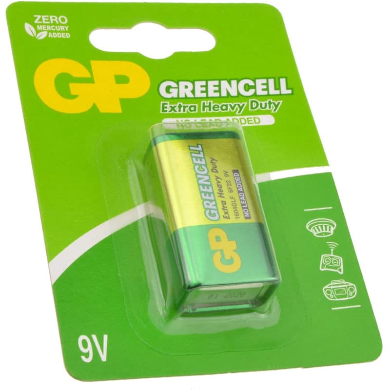 Baterie GP Batteries, Greencell (6LF22) 9V carbon zinc, blister 1 buc. "GP1604GLF-2UE1" "GPPVCF9VG006"