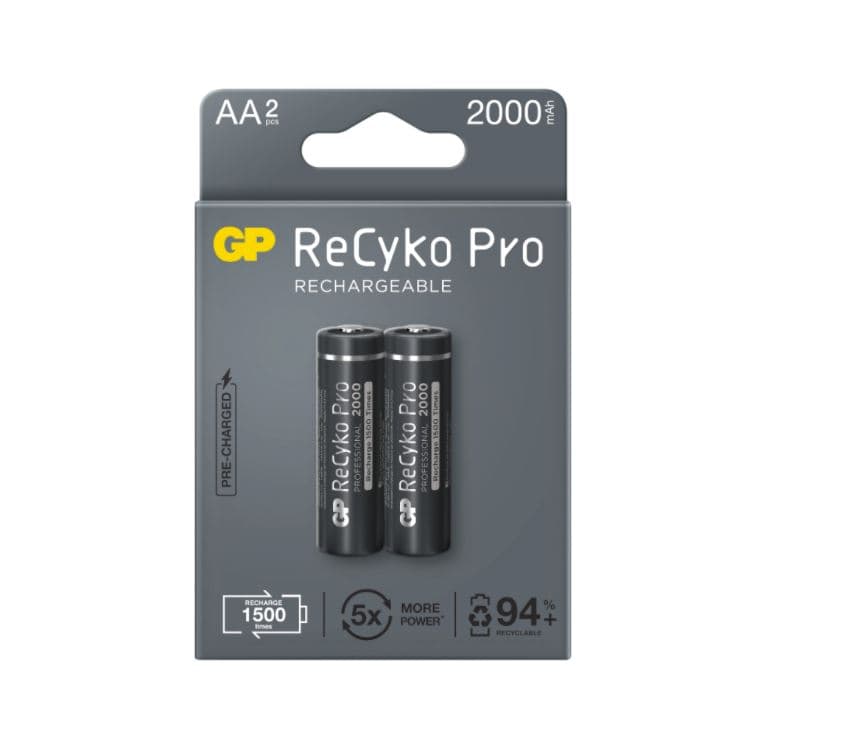 Acumulatori GP Batteries, ReCyko Pro 2100mAh AA (R6) 1.2V NiMH, paper box 2 buc. "GP210AAHCB-2EB2" "GPRHC212B308" — miniatură
