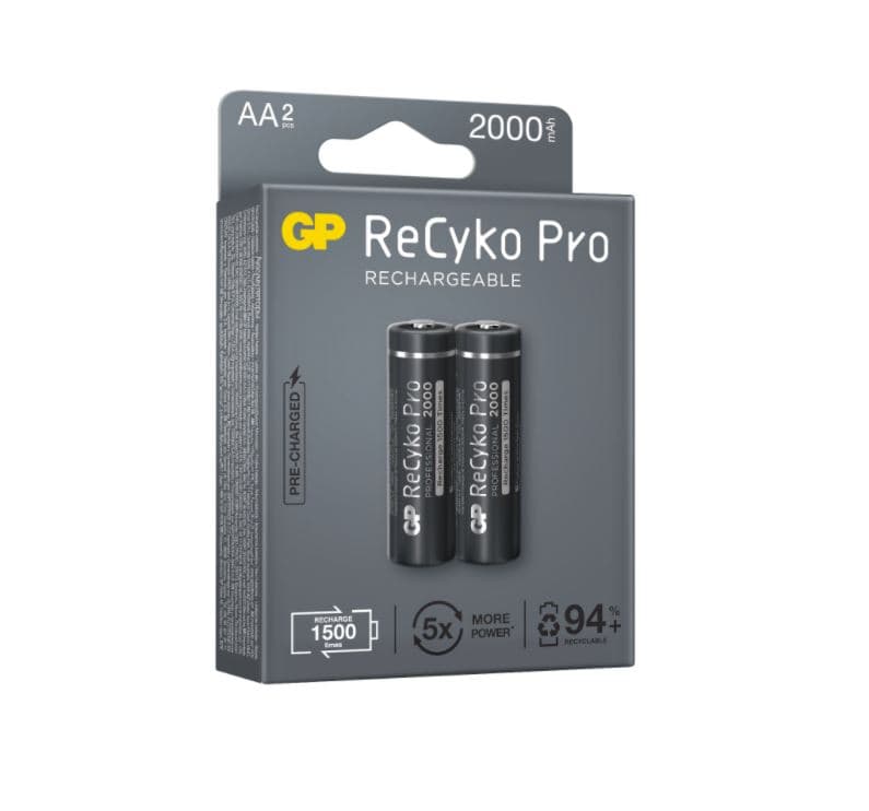 Acumulatori GP Batteries, ReCyko Pro 2100mAh AA (R6) 1.2V NiMH, paper box 2 buc. "GP210AAHCB-2EB2" "GPRHC212B308" — miniatură