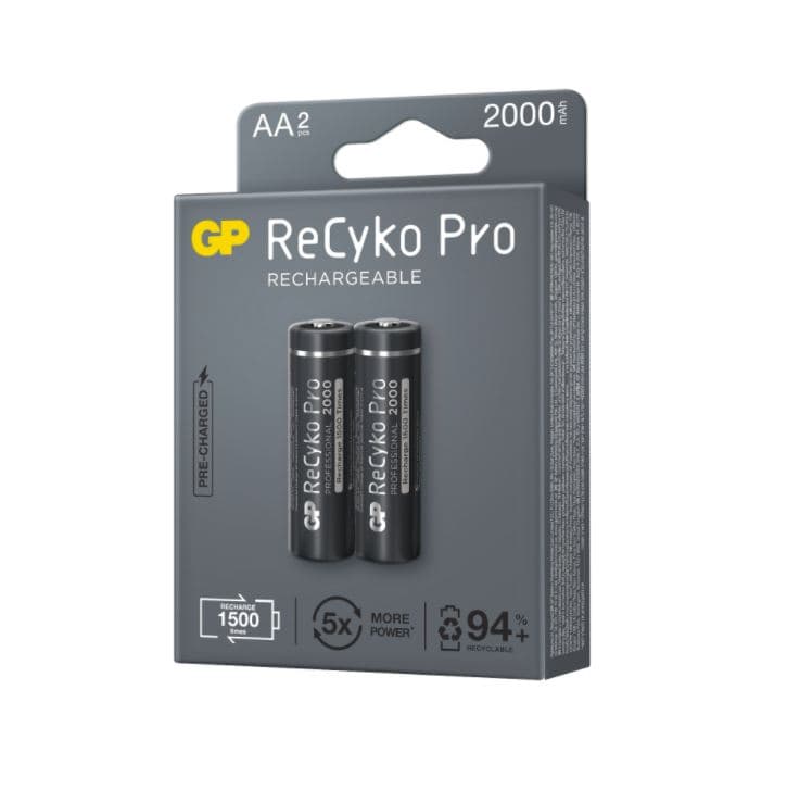 Acumulatori GP Batteries, ReCyko Pro 2100mAh AA (R6) 1.2V NiMH, paper box 2 buc. "GP210AAHCB-2EB2" "GPRHC212B308"
