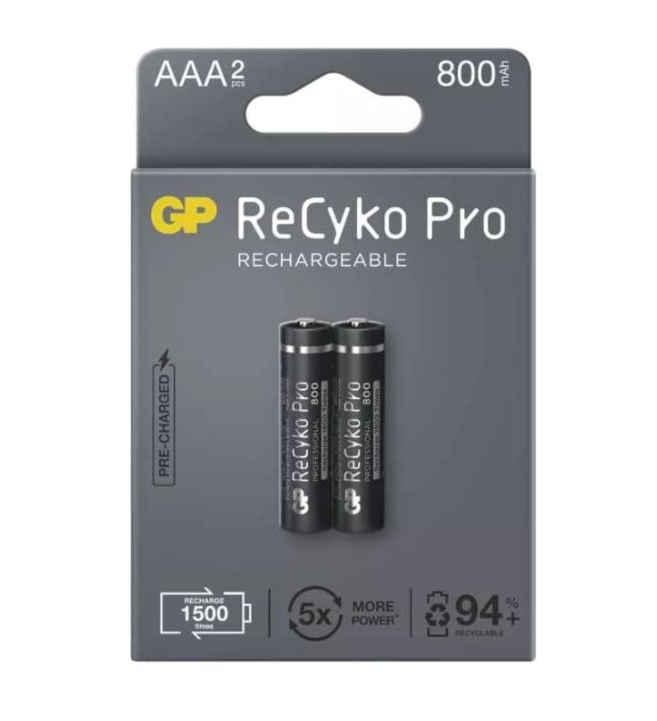 Acumulatori GP Batteries, ReCyko Pro 850mAh AAA (R03) 1.2V NiMH, paper box 2 buc. "GP85AAAHCB-2EB2" "GPRHCH83B204"