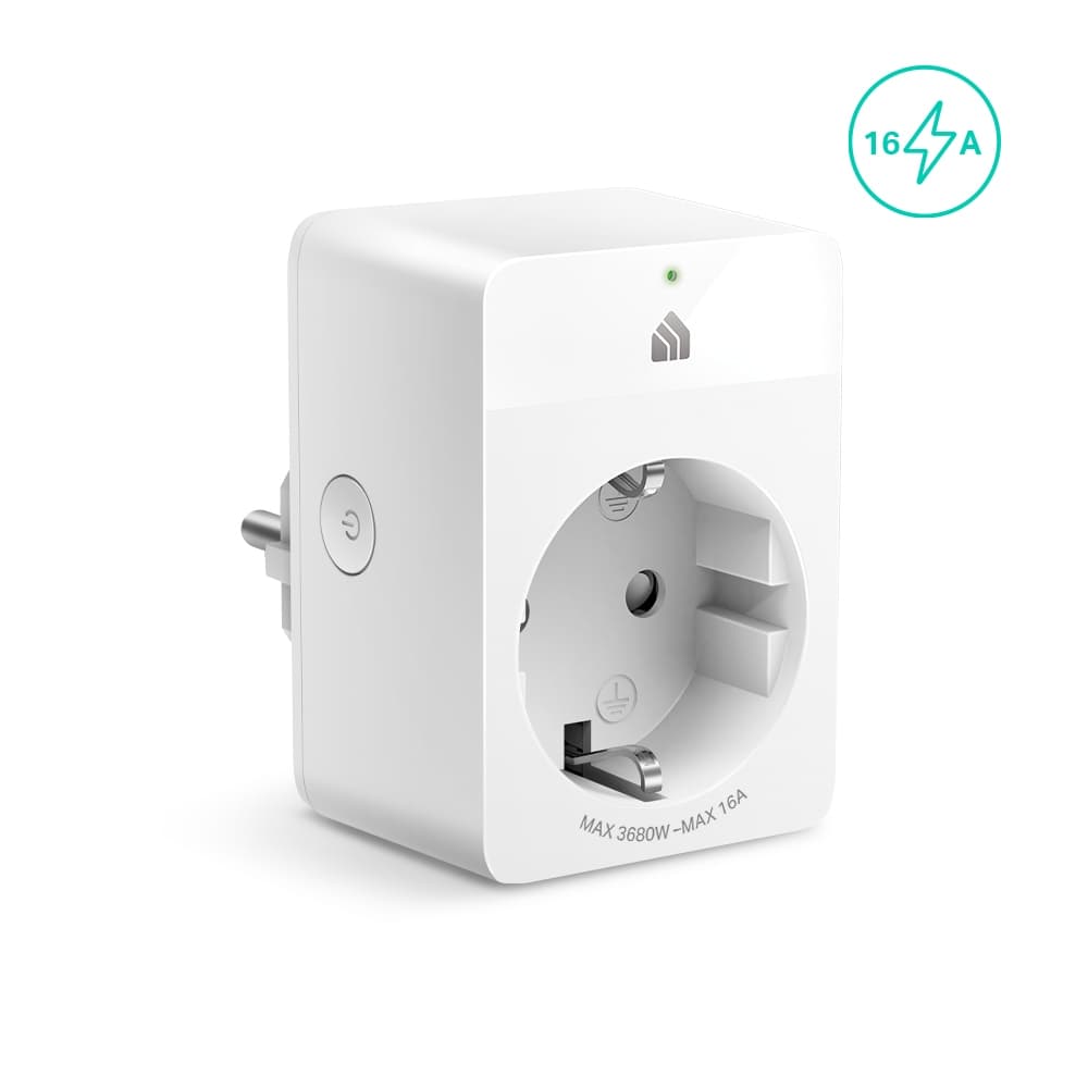PRIZA inteligenta TP-LINK, Monitorizare consum,Slim, Schuko x 1, conectare prin Schuko (T), 16 A, programare prin smartphone, Wi-Fi, alb "KP115"