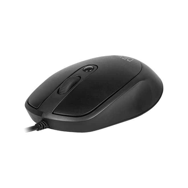 MOUSE DELUX, PC sau NB, cu fir, USB, optic, 3200 dpi, butoane/scroll 4/1, negru, "M366BU-BK" — miniatură