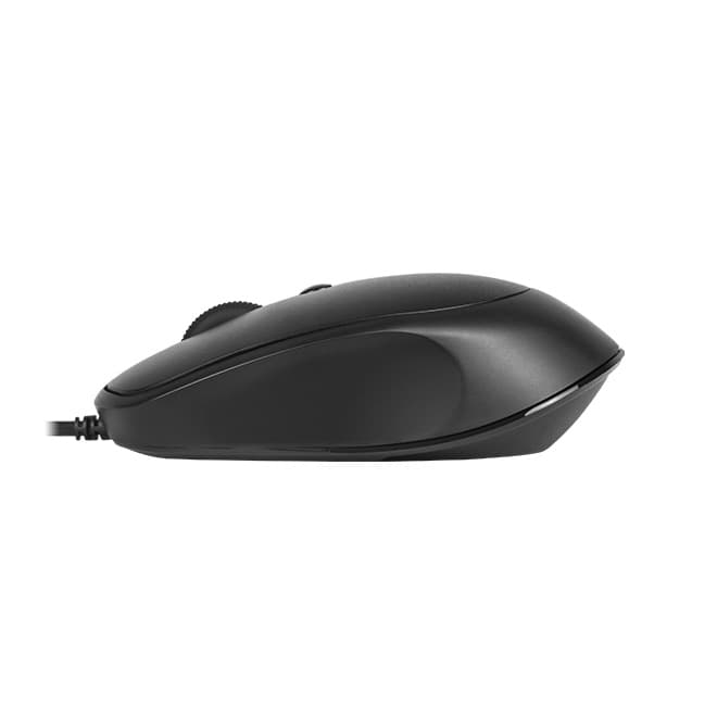 MOUSE DELUX, PC sau NB, cu fir, USB, optic, 3200 dpi, butoane/scroll 4/1, negru, "M366BU-BK" — miniatură