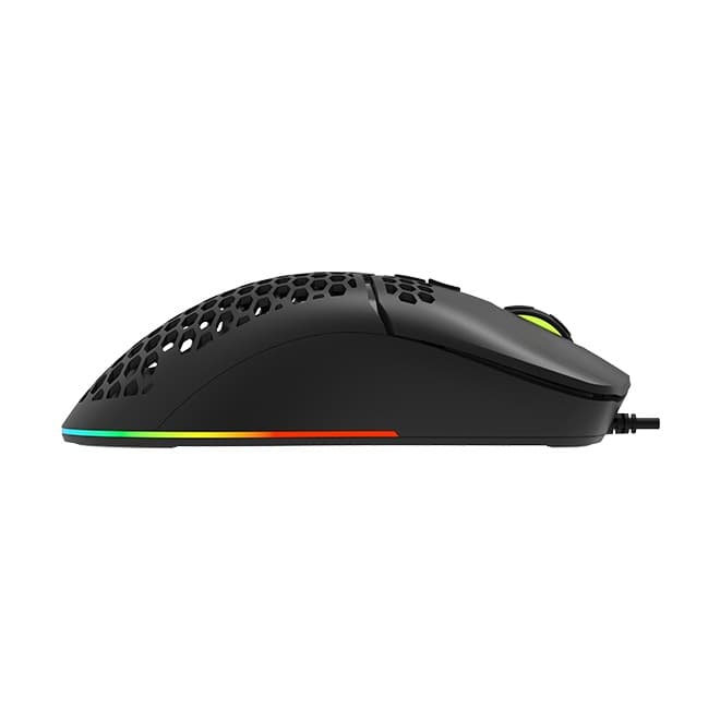 MOUSE DELUX, gaming, cu fir, USB, optic, 7200 dpi, butoane/scroll 7/1, RGB light, cablu braided, negru, "M700A-BK" — miniatură