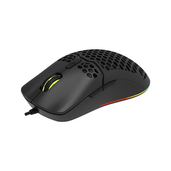 MOUSE DELUX, gaming, cu fir, USB, optic, 7200 dpi, butoane/scroll 7/1, RGB light, cablu braided, negru, "M700A-BK" — miniatură