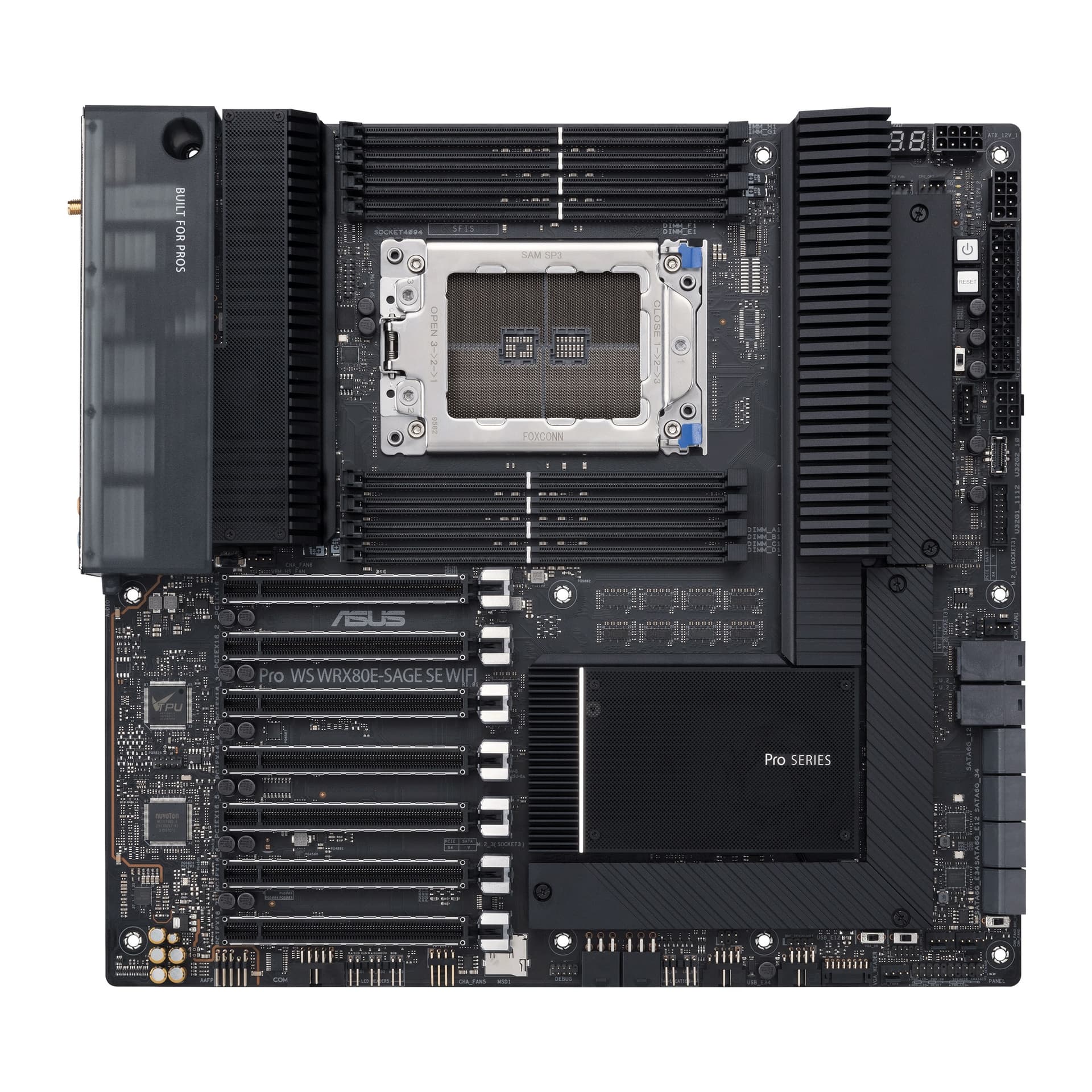 PLACA de BAZA Asus "PRO WS WRX80E-SAGE", skt sWRX8, EATX, AMD WRX80, 8 x DDR4, max. 2048 GB, 8 x SATA, 3 x M.2, 7.1, "PRO WS WRX80E-SAGE"