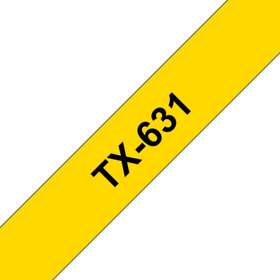 Banda laminata Original Brother Black on Yellow, TX631, pentru P-TOUCH QL-1100|QL-800|QL-810|QL-1050|QL-1060|QL-500|QL-560|QL-570|QL-580|QL-650|QL-700, 62x30mm, 48m, incl.TV 0 RON, "TX631"