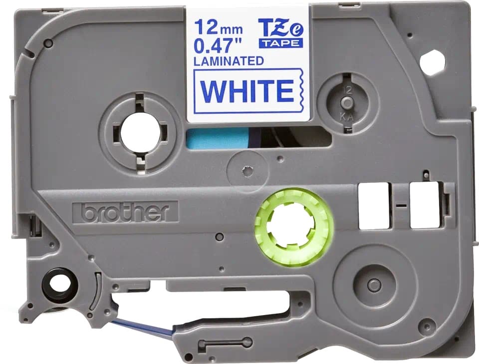 Banda laminata Original Brother Blue on White, TZE233, pentru E105|E110|H100|H101|H105|H110|H111|P300|128|200|1000|1010|1090|1100|1120|1130|1160|1170|1180|1190|1200|1230|1280|1290|6100|7100|ST1150, 12mm, incl.TV 0 RON, "TZE233"