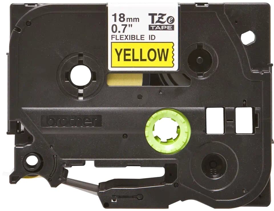 Banda laminata Original Brother Black on Yellow, TZEFX641, pentru D400|D450|E300|H300|18R|300|310|320|340|1300|1700|1750|1760|1800|1810|1830|1880|1890|1900|1910|1950|1960|2030|2040|2100|2110|ST5, 18mm, incl.TV 0 RON, "TZEFX641"