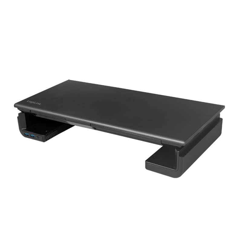MASUTA TV LOGILINK, pt 1 TV/monitor plat, curbat, reglabila 420/470/520mm, 2xUSB3.0, 1xUSB-C, max 25 Kg, black, "BP0141" — miniatură