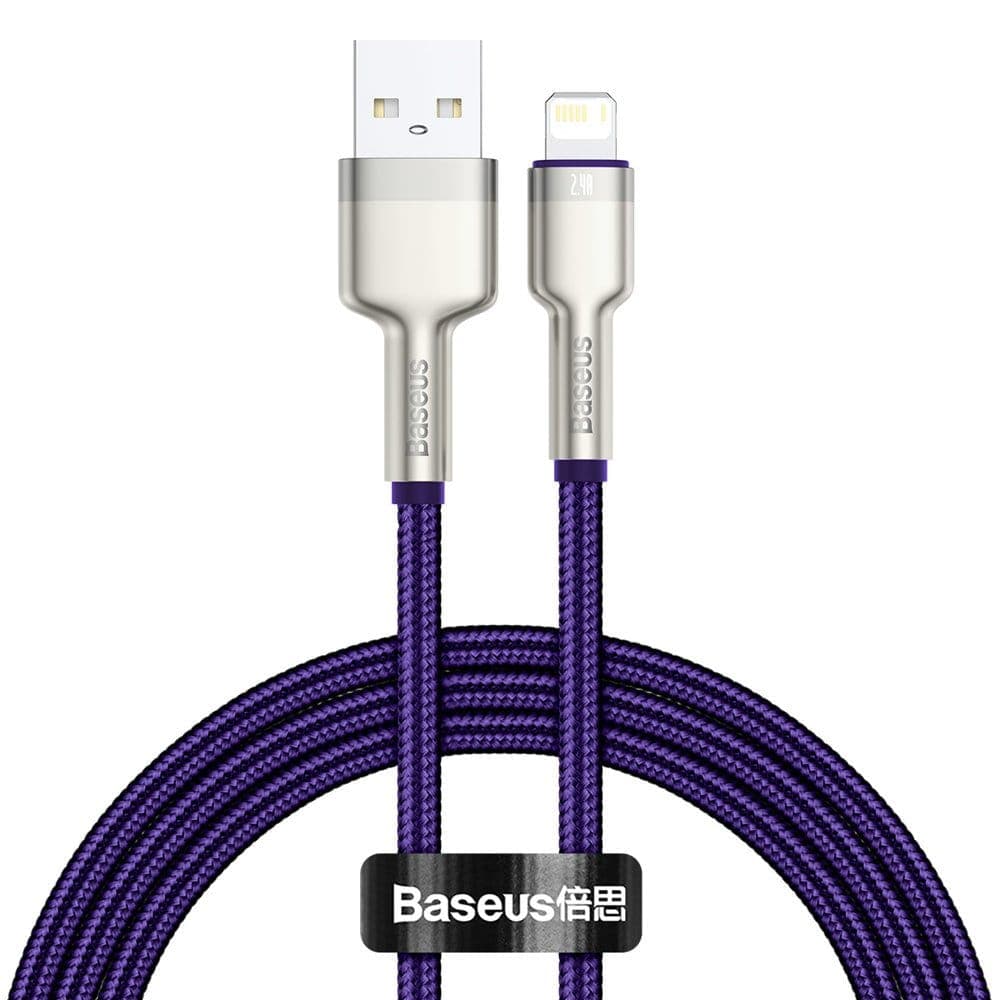 CABLU alimentare si date Baseus Cafule Metal, Fast Charging Data Cable pt. smartphone, USB la Lightning Iphone 2.4A, braided, 1m, violet "CALJK-A05" - 6953156202269