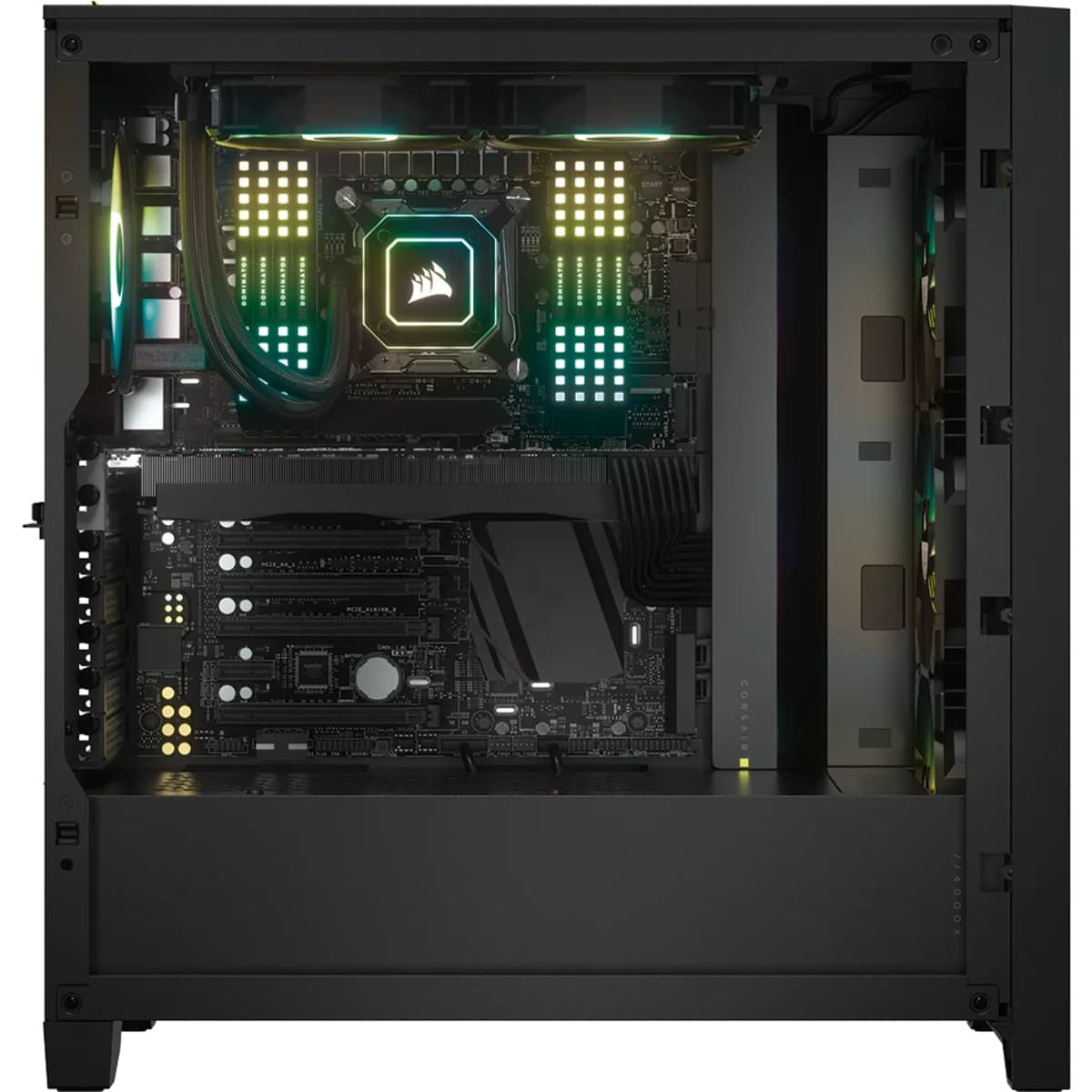 CARCASA CORSAIR Middle Tower, ATX, "iCUE 4000X RGB", fara sursa, sticla securizata, fan x 2, USB 3.0x1, USB 3.1 gen 2 Type-Cx1, Jack 3.5 mmx1, mesh, negru, "CC-9011204-WW" — miniatură