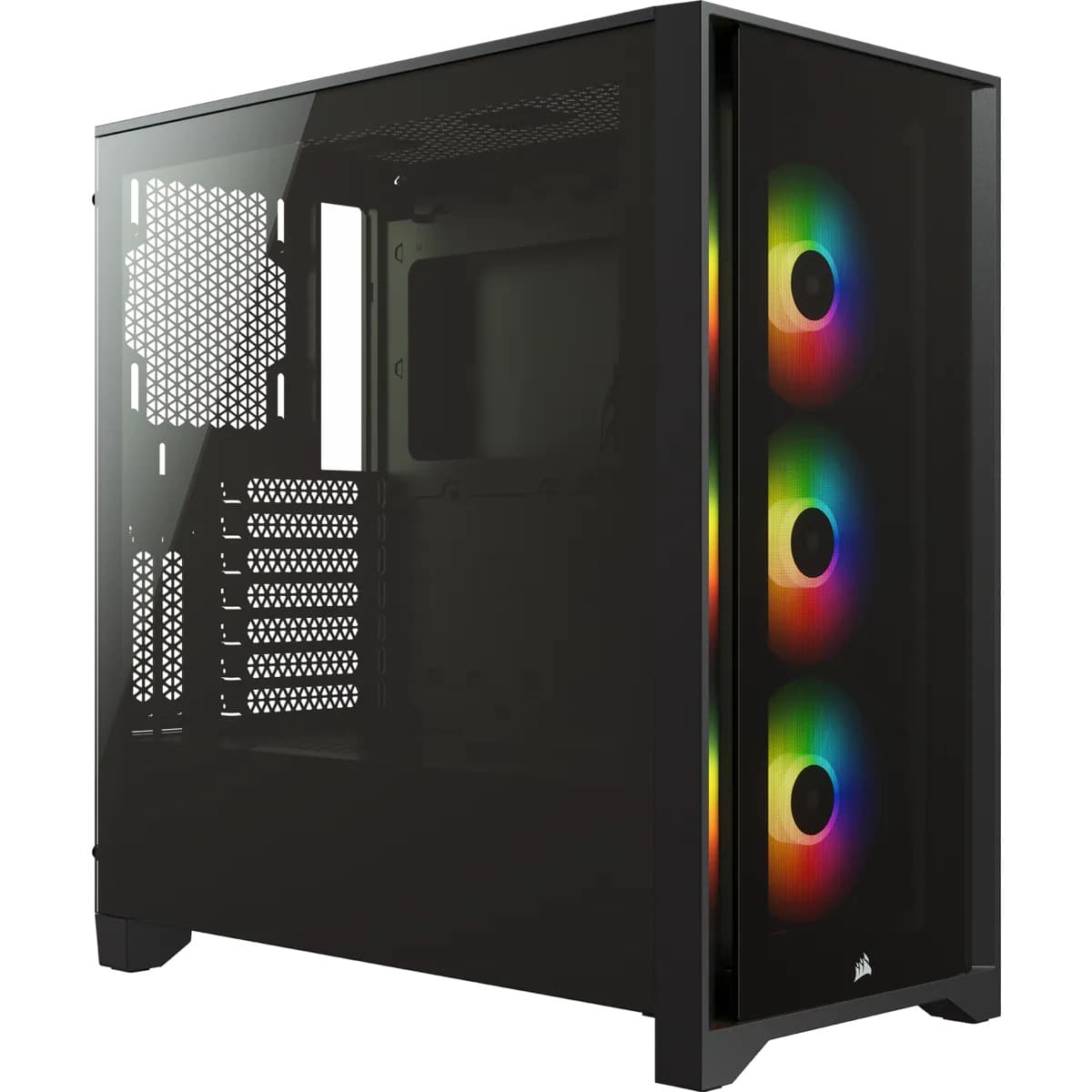 CARCASA CORSAIR Middle Tower, ATX, "iCUE 4000X RGB", fara sursa, sticla securizata, fan x 2, USB 3.0x1, USB 3.1 gen 2 Type-Cx1, Jack 3.5 mmx1, mesh, negru, "CC-9011204-WW" — miniatură