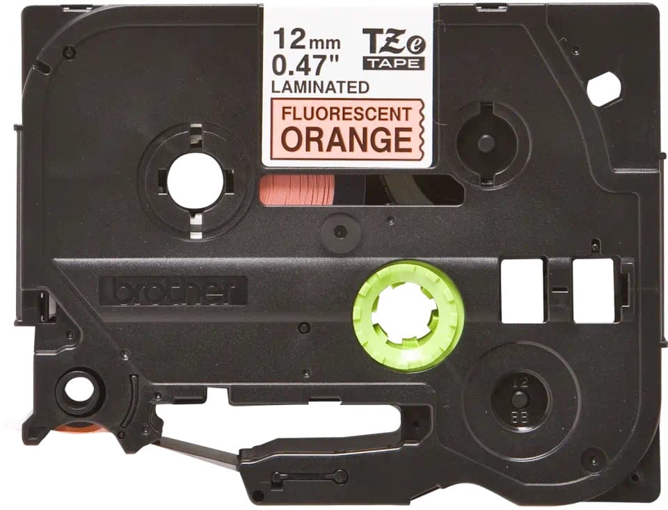 Banda laminata Original Brother Black on Orange fl., TZEB31, pentru E105|E110|H100|H101|H105|H110|H111|P300|128|200|1000|1010|1090|1100|1120|1130|1160|1170|1180|1190|1200|1230|1280|1290|6100|7100|ST1150, 12mm, incl.TV 0 RON, "TZEB31"