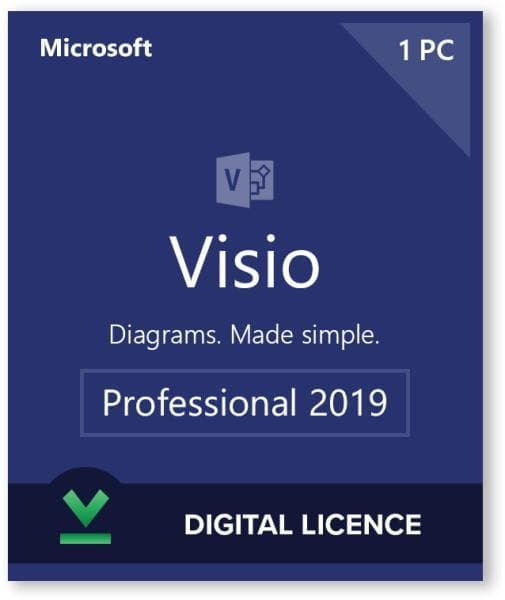 Visio Pro 2019 Win English Medialess, "D87-07432"