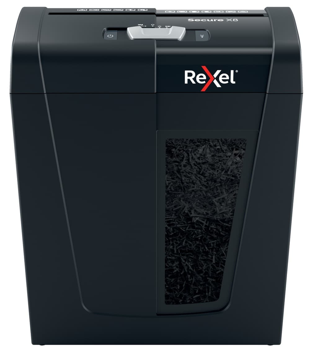 Distrugator manual documente Rexel SECURE X8, 8 coli, P4, cross-cut (tip confeti), cos 14 litri, negru, "2020123EU" — miniatură