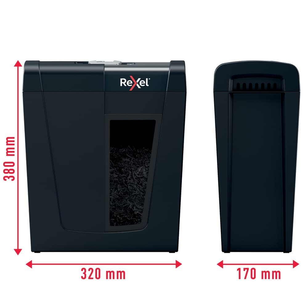 Distrugator manual documente Rexel SECURE X8, 8 coli, P4, cross-cut (tip confeti), cos 14 litri, negru, "2020123EU" — miniatură
