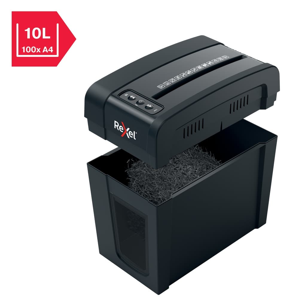 Distrugator manual documente Rexel SECURE X6 Slim, 6 coli, P4, cross-cut (tip confeti), cos 10 litri, negru, "2020125EU" — miniatură