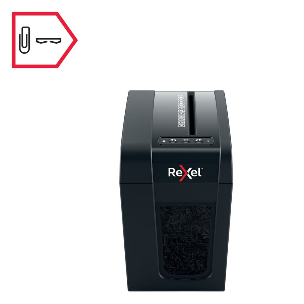 Distrugator manual documente Rexel SECURE X6 Slim, 6 coli, P4, cross-cut (tip confeti), cos 10 litri, negru, "2020125EU" — miniatură