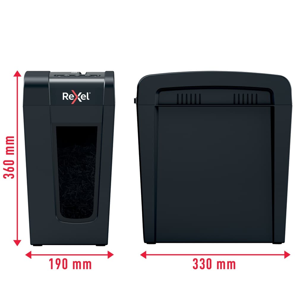 Distrugator manual documente Rexel SECURE X8 Slim, 8 coli, P4, cross-cut (tip confeti), cos 14 litri, negru, "2020126EU" — miniatură