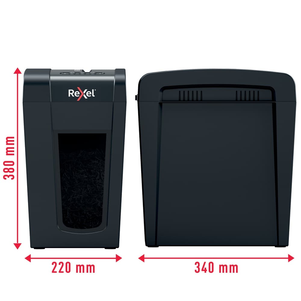 Distrugator manual documente Rexel SECURE X10 Slim, 10 coli, P4, cross-cut (tip confeti), cos 18 litri, negru, "2020127EU" — miniatură