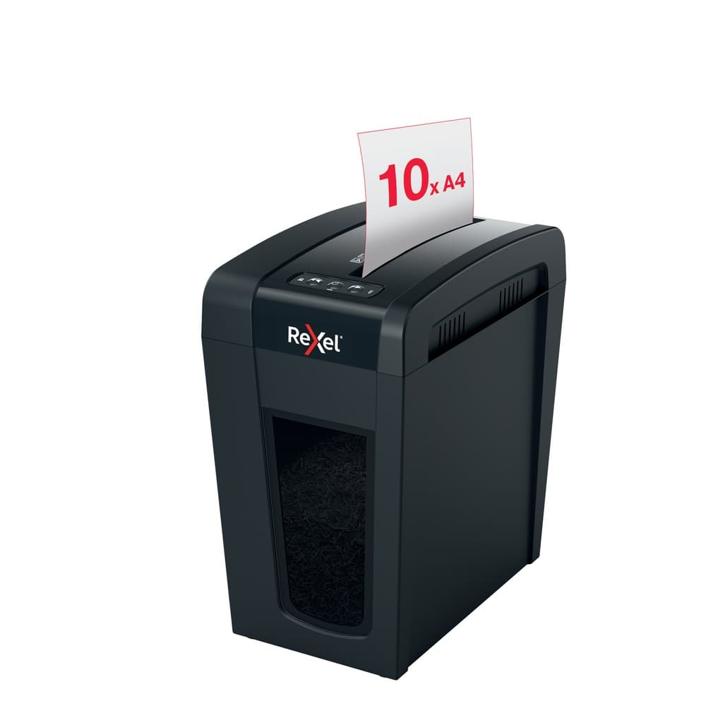 Distrugator manual documente Rexel SECURE X10 Slim, 10 coli, P4, cross-cut (tip confeti), cos 18 litri, negru, "2020127EU" — miniatură